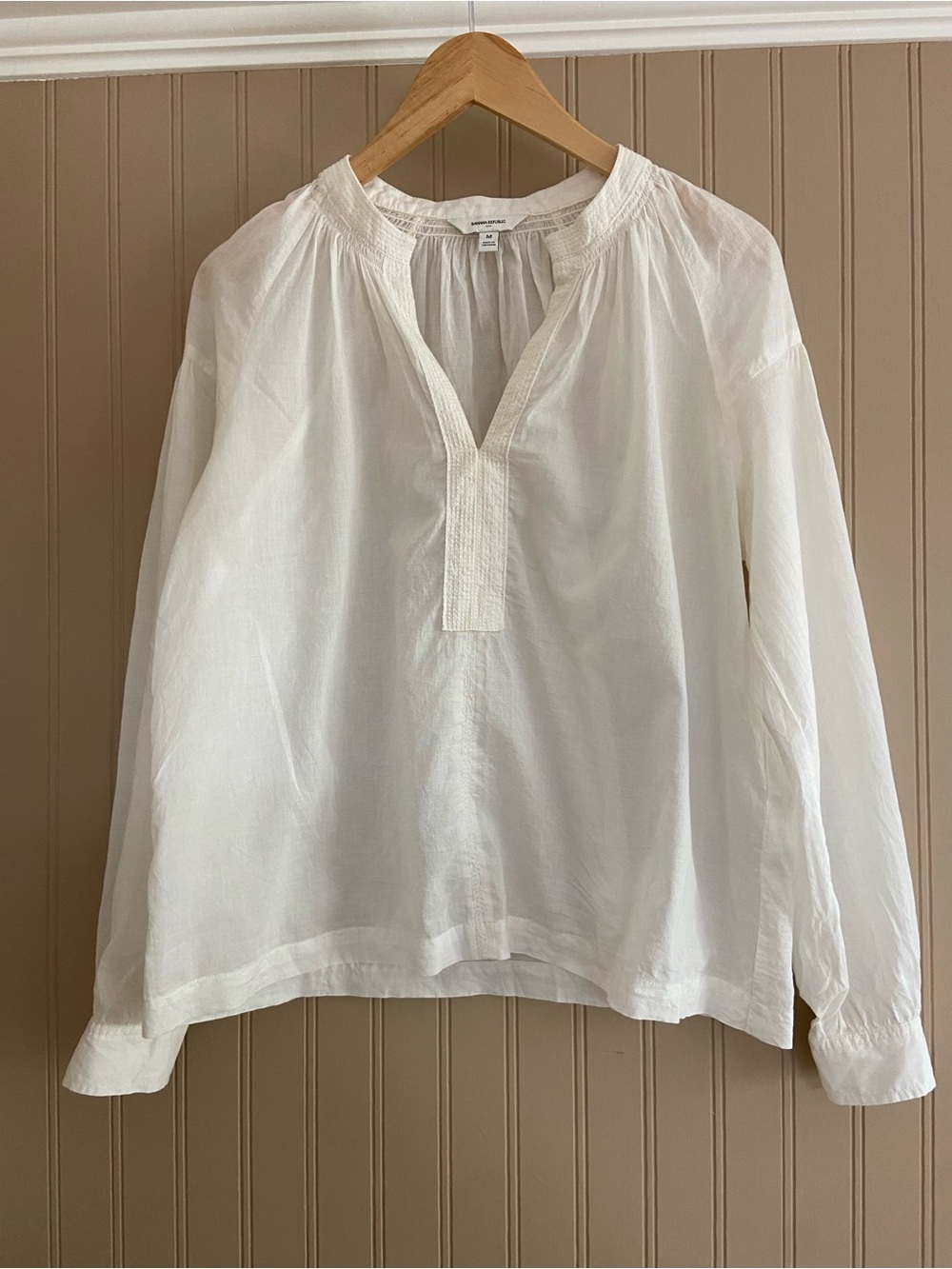 Banana Republic 100% Cotton Gauze Semi-sheer Long Sleeve Oversized Shirt Medium